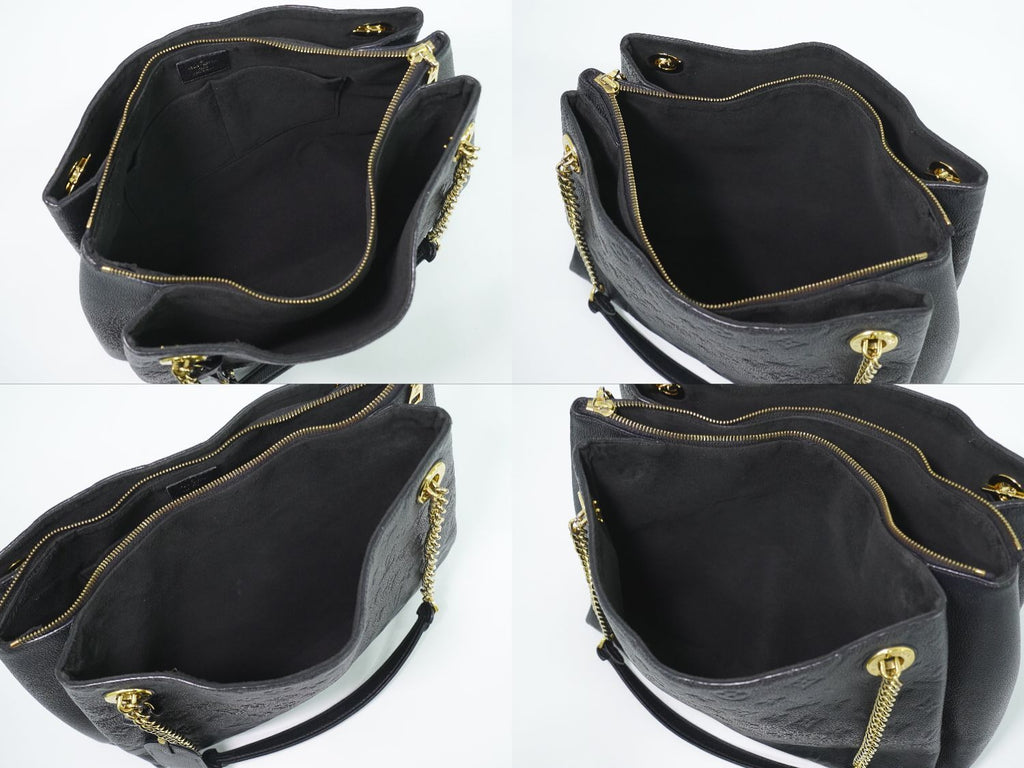 Louis Vuitton LV Calf MM Monogram Empreinte Leather Shoulder Bag Tote Noir — view 8