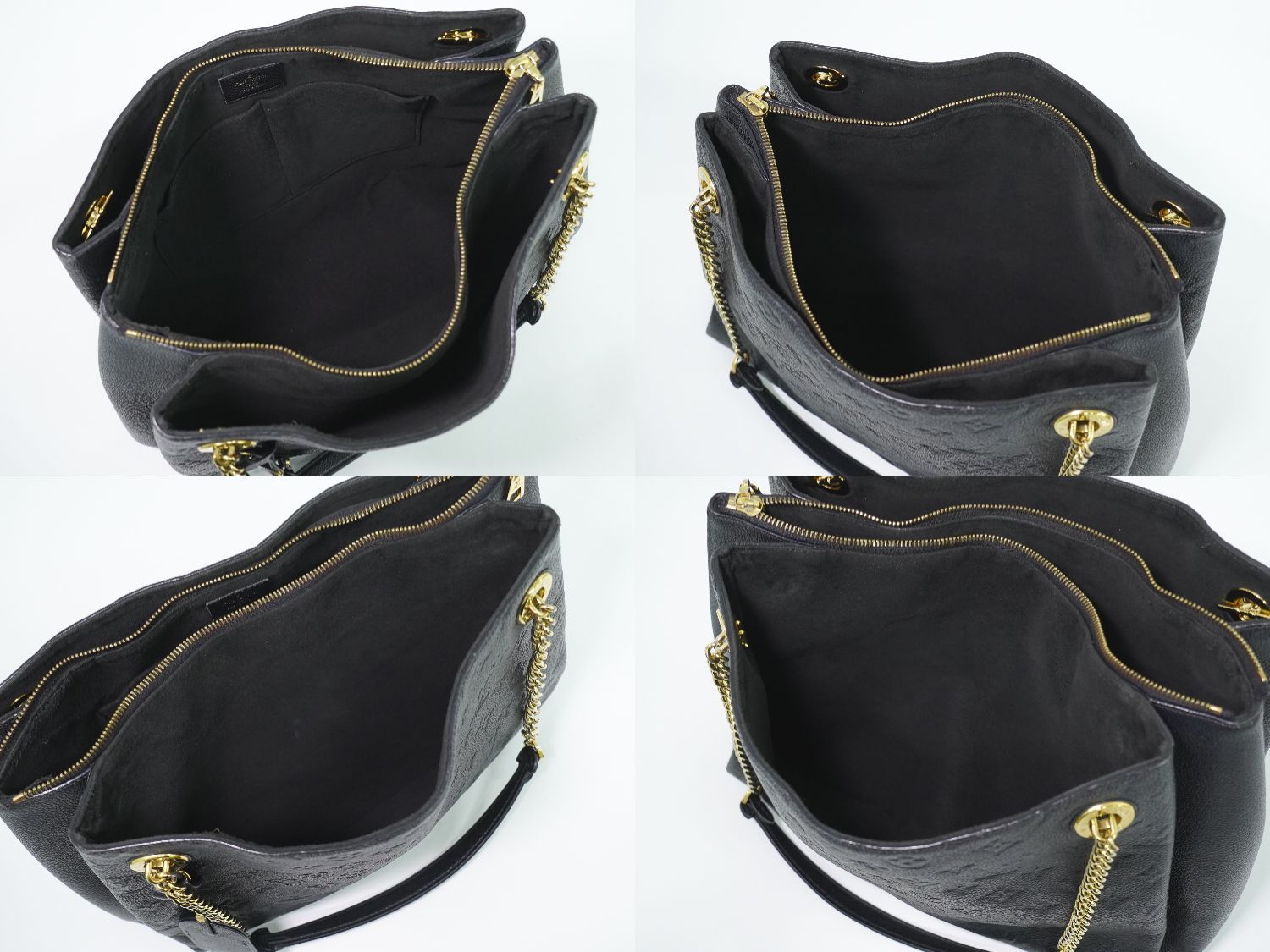 Louis Vuitton LV Calf MM Monogram Empreinte Leather Shoulder Bag Tote Noir — view 8