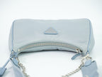 Prada Re Edition 2-Way Shoulder Bag Pochette Nylon Light Blue — view 5