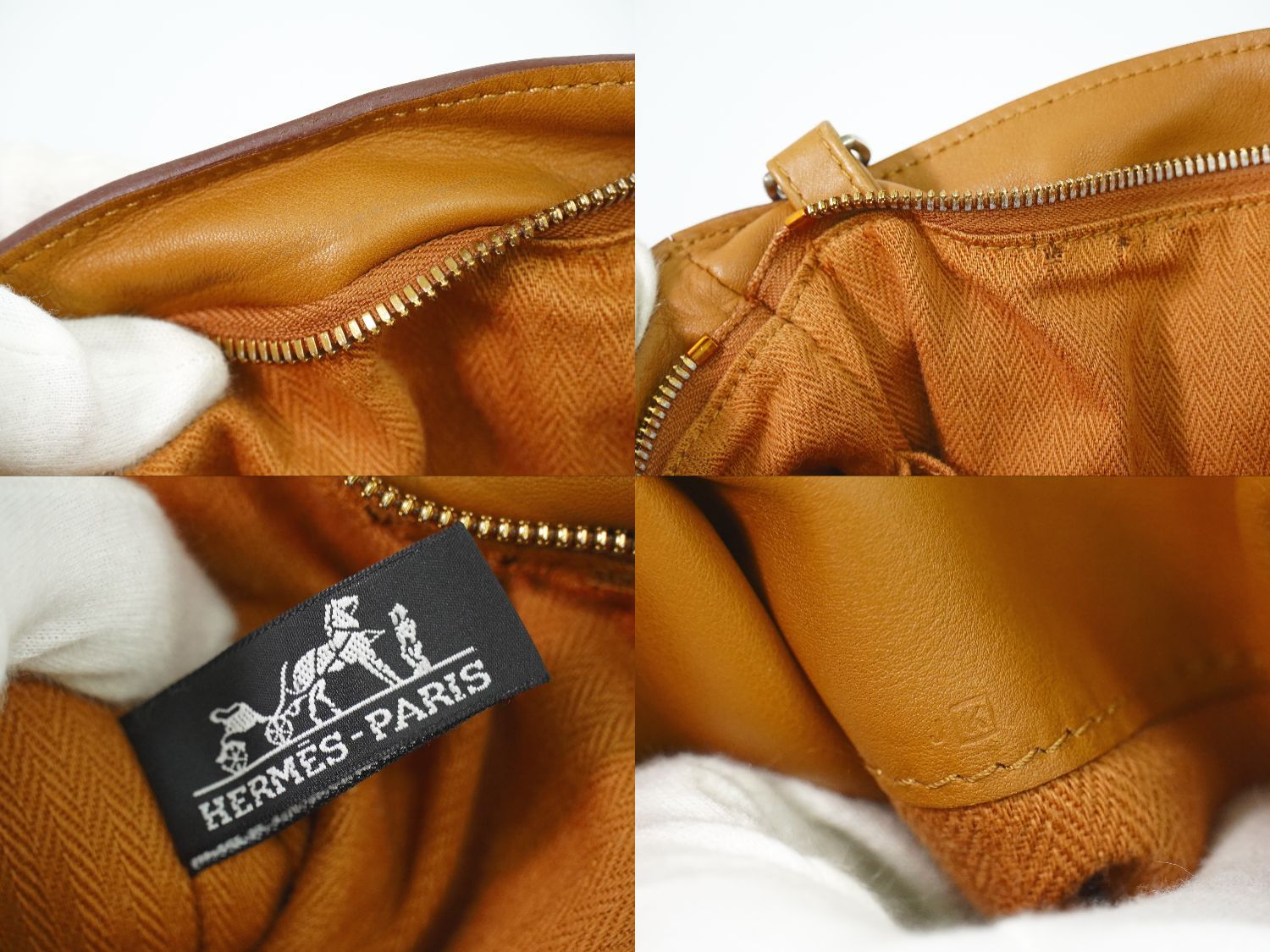 Hermes Caravan Horizontal MM 2-Way Shoulder Bag Tote Leather Brown — view 9