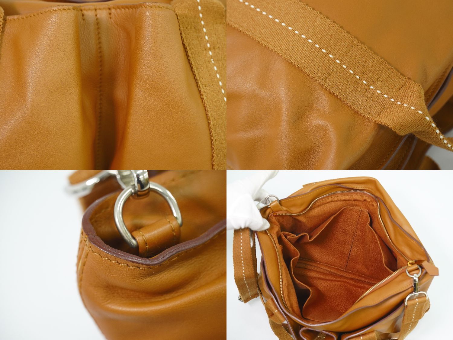 Hermes Caravan Horizontal MM 2-Way Shoulder Bag Tote Leather Brown — view 7
