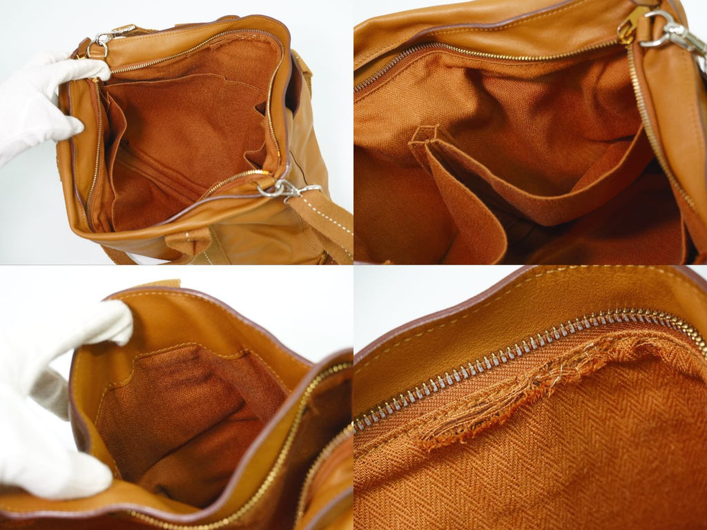 Hermes Caravan Horizontal MM 2-Way Shoulder Bag Tote Leather Brown — view 8