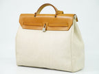 Hermes Herbag MM 2-Way Shoulder Bag Canvas Leather Beige — view 2