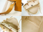 Hermes Herbag MM 2-Way Shoulder Bag Canvas Leather Beige — view 8