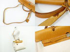 Hermes Herbag MM 2-Way Shoulder Bag Canvas Leather Beige — view 6