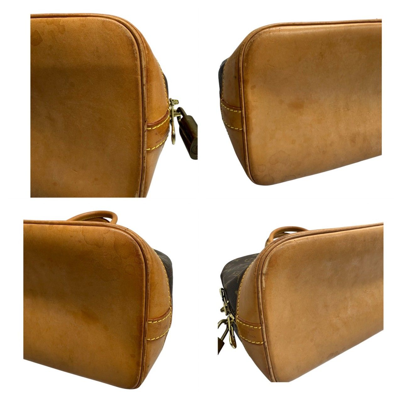 Louis Vuitton Monogram Alma Brown Gold Leather Handbag — view 6