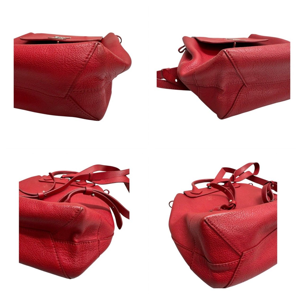 Louis Vuitton Lockme Red Ruby Silver Leather Backpack — view 7