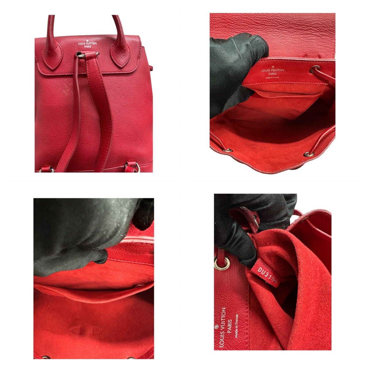 Louis Vuitton Lockme Red Ruby Silver Leather Backpack — view 6