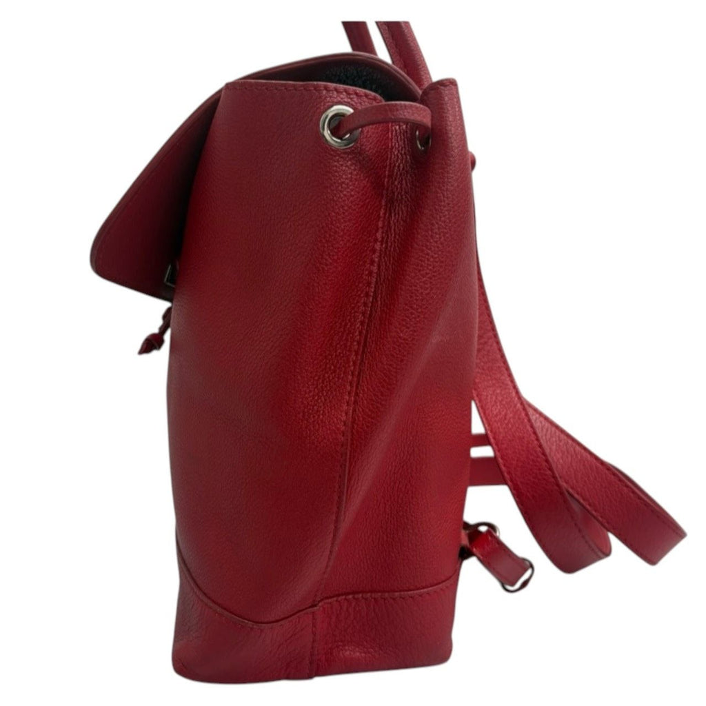 Louis Vuitton Lockme Red Ruby Silver Leather Backpack — view 4