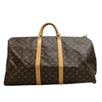 Louis Vuitton Monogram Keepall Brown Gold Leather Boston