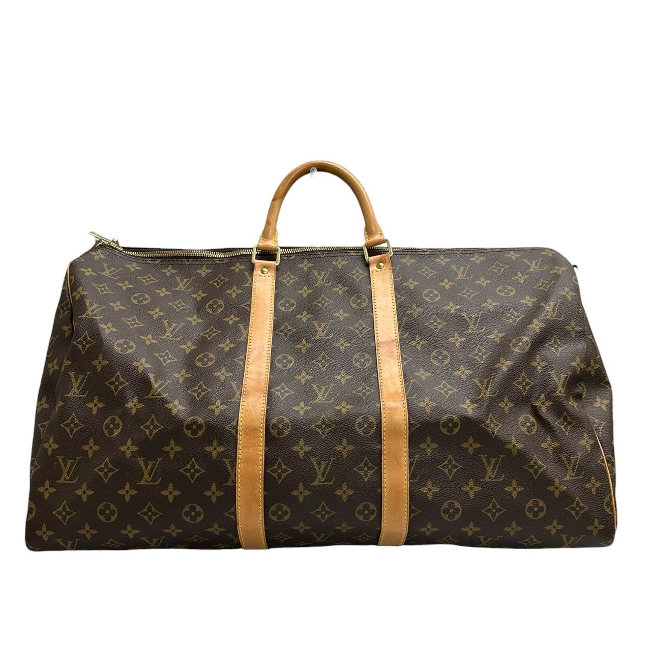 Louis Vuitton Monogram Keepall Brown Gold Leather Boston — view 2