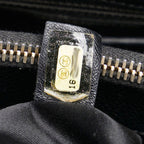 Chanel Quilted CC Logo Tote Shoulder Bag Black Caviar Leather