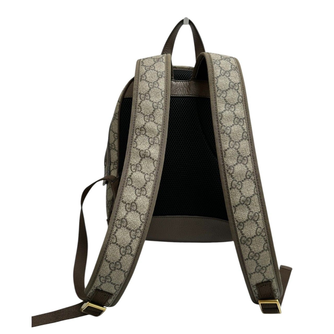 Gucci GG Supreme Ophidia Beige Gold Leather Backpack — view 2