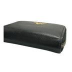 Prada Saffiano Black Gold Leather Coin Case — view 8