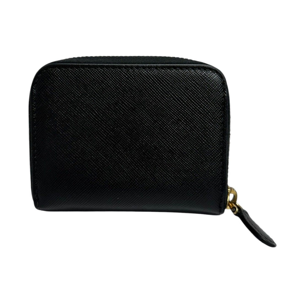 Prada Saffiano Black Gold Leather Coin Case — view 2
