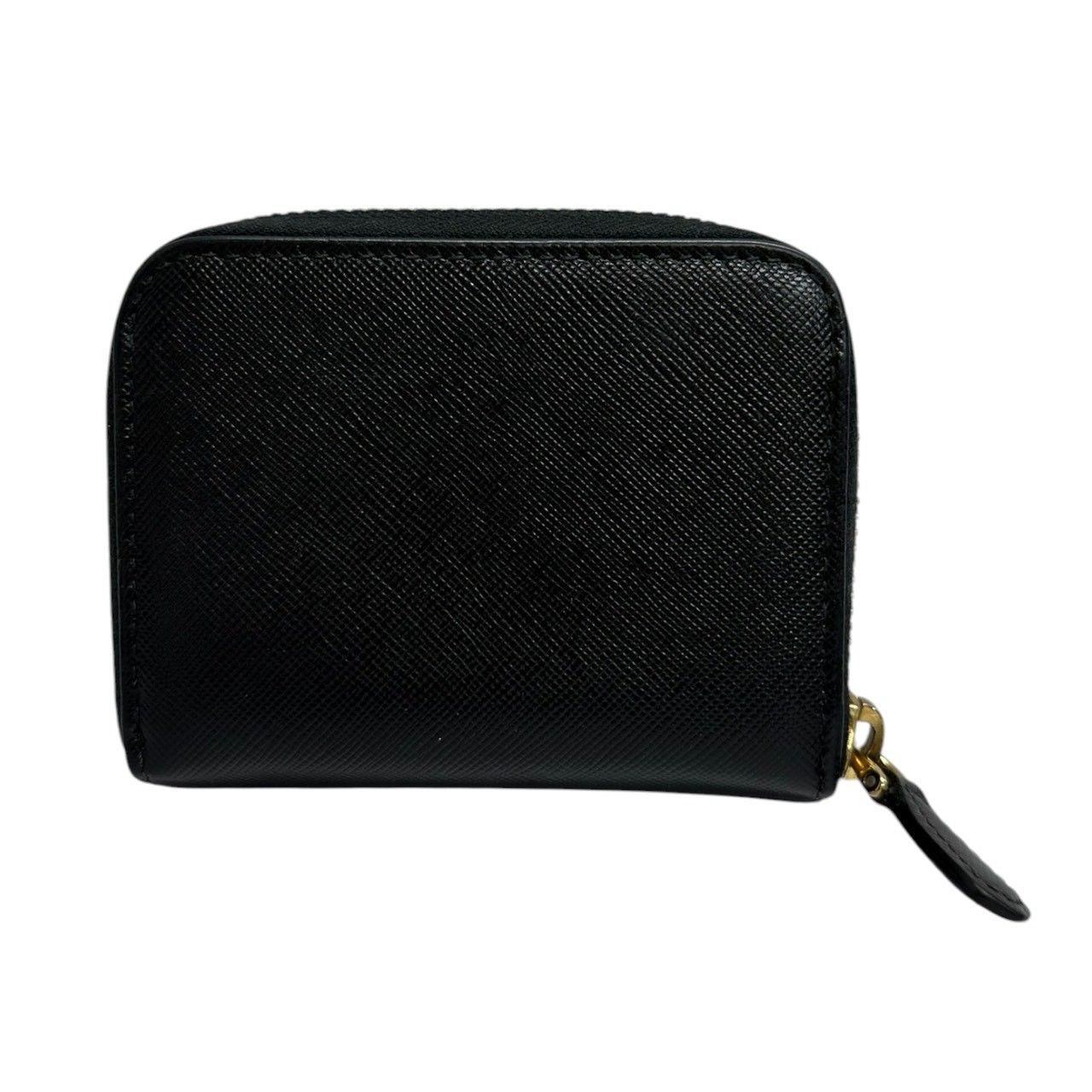 Prada Saffiano Black Gold Leather Coin Case — view 2