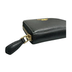 Prada Saffiano Black Gold Leather Coin Case — view 7
