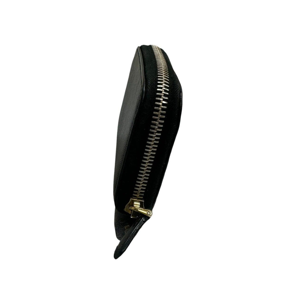 Prada Saffiano Black Gold Leather Coin Case — view 3