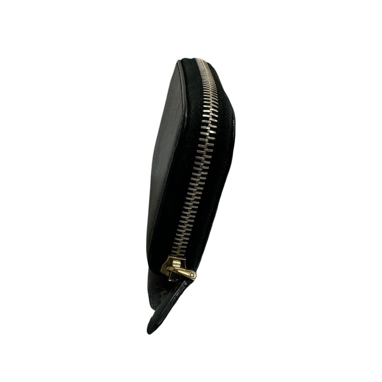 Prada Saffiano Black Gold Leather Coin Case — view 3