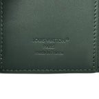 Louis Vuitton Wallet Aerogram Trifold Wax Calf Leather Victor Forest Green — view 5