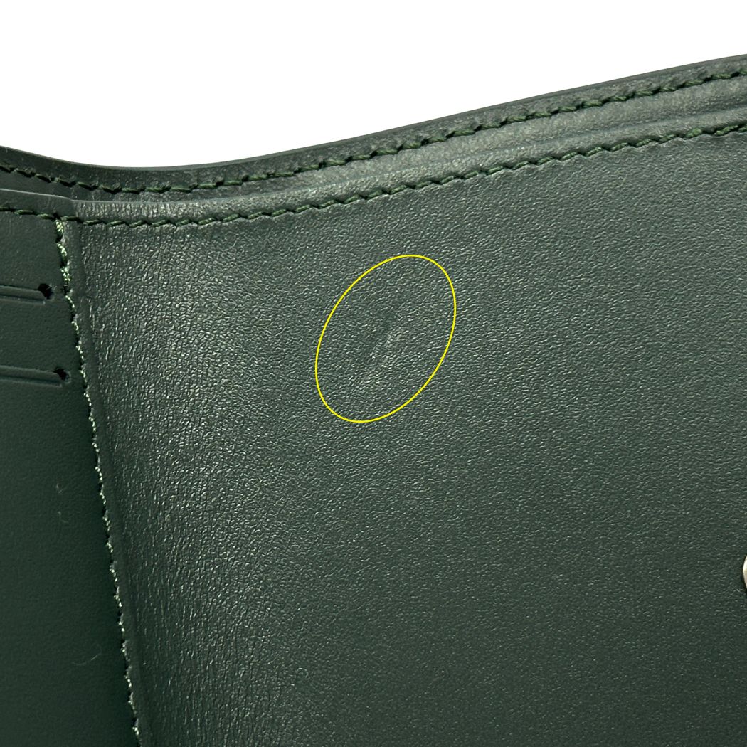 Louis Vuitton Wallet Aerogram Trifold Wax Calf Leather Victor Forest Green — view 6