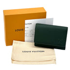 Louis Vuitton Wallet Aerogram Trifold Wax Calf Leather Victor Forest Green — view 8