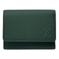Louis Vuitton Wallet Aerogram Trifold Wax Calf Leather Victor Forest Green