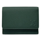 Louis Vuitton Wallet Aerogram Trifold Wax Calf Leather Victor Forest Green