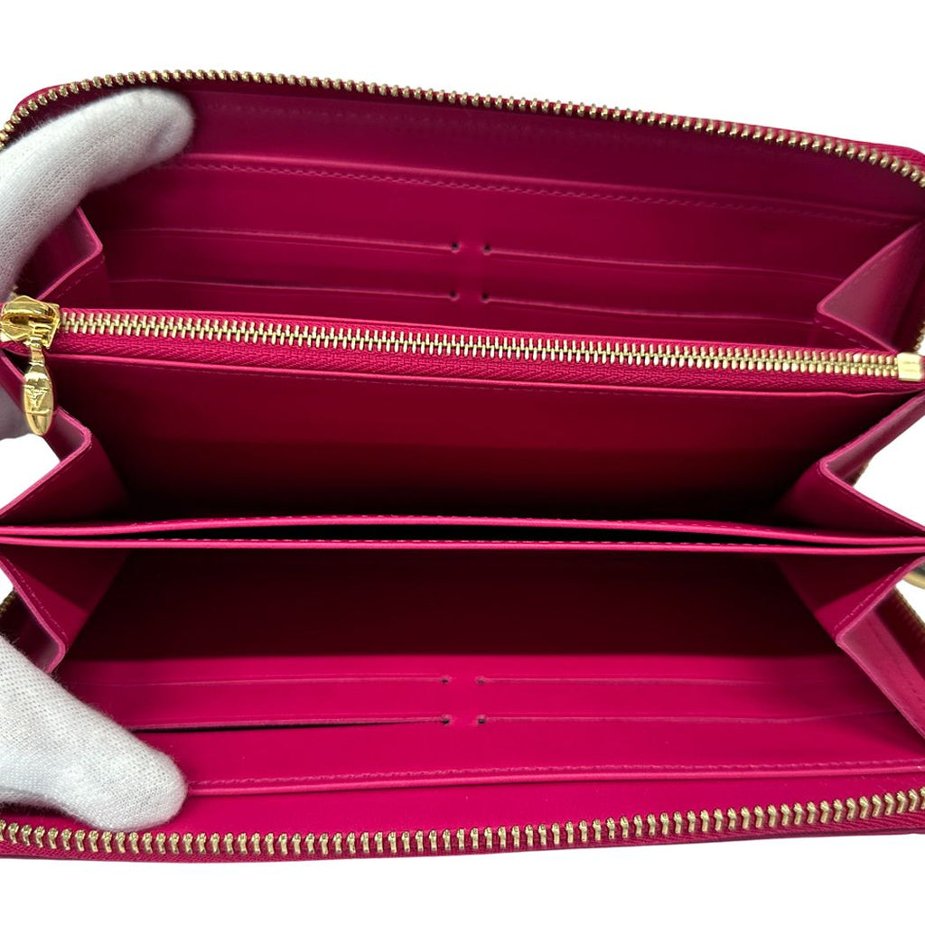 Louis Vuitton Wallet Monogram Ikat Flower Vernis Zippy Rose Indien Pink — view 4
