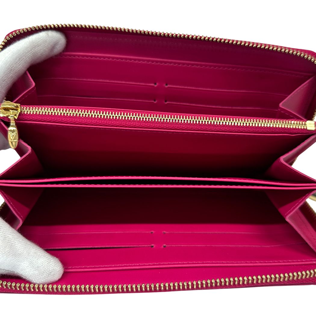 Louis Vuitton Wallet Monogram Ikat Flower Vernis Zippy Rose Indien Pink — view 4