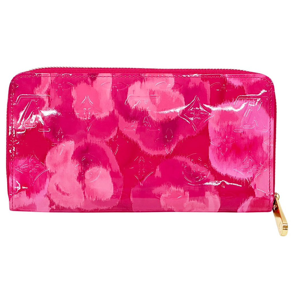 Louis Vuitton Wallet Monogram Ikat Flower Vernis Zippy Rose Indien Pink — view 2
