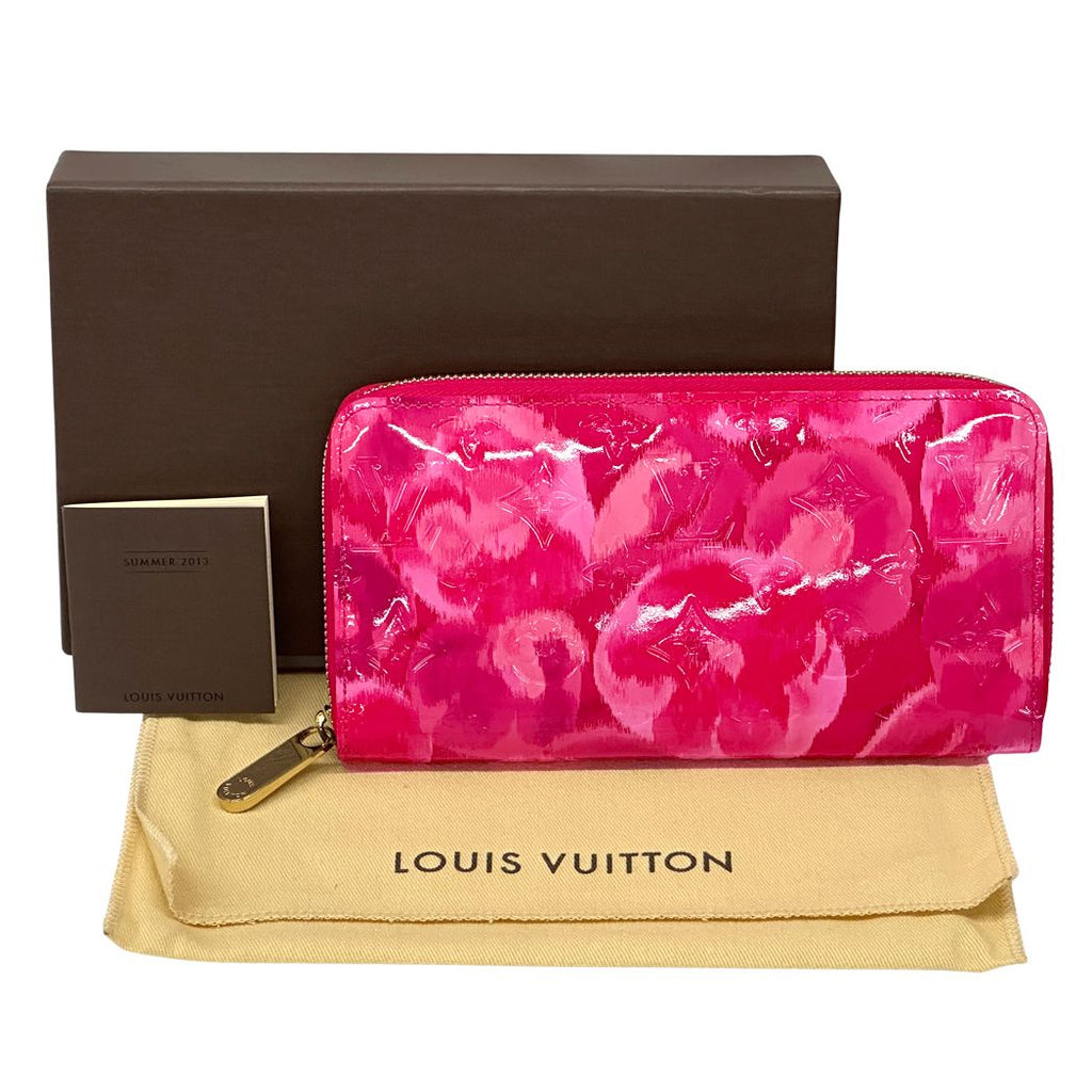 Louis Vuitton Wallet Monogram Ikat Flower Vernis Zippy Rose Indien Pink — view 6