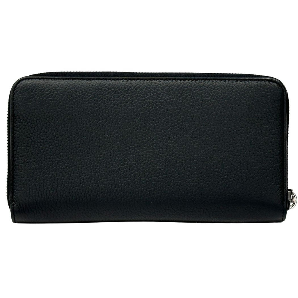 Dior Wallet CD Icon Leather Long Zip Black Logo Simple — view 2