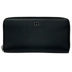 Dior Wallet CD Icon Leather Long Zip Black Logo Simple
