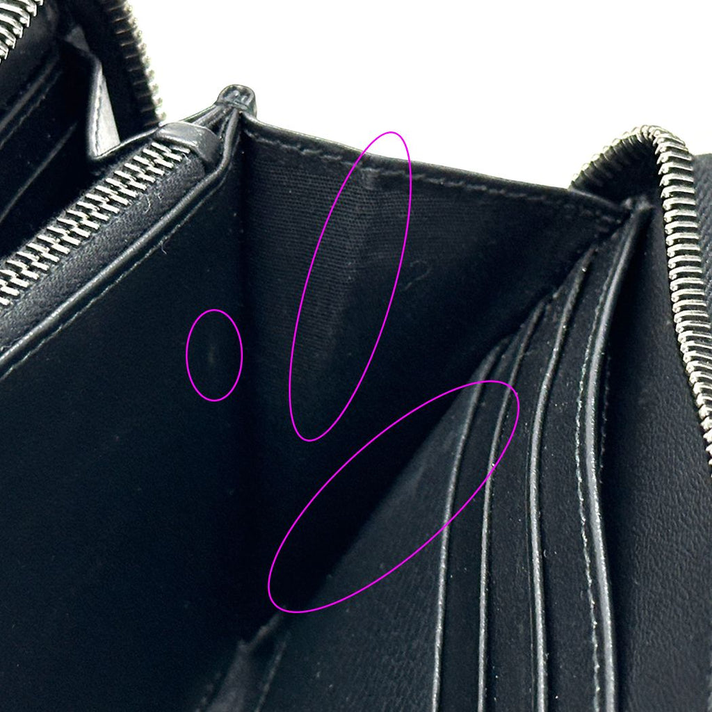 Dior Wallet CD Icon Leather Long Zip Black Logo Simple — view 7