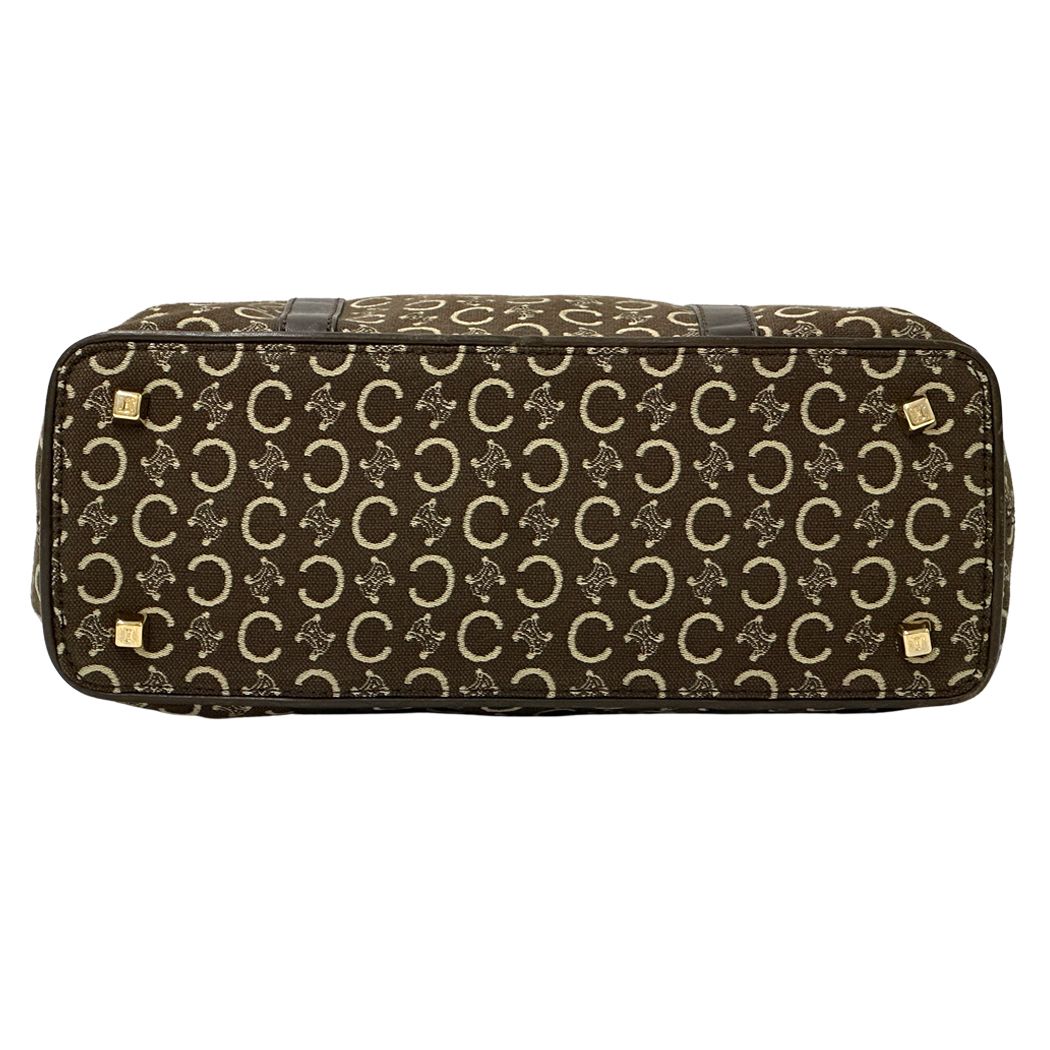 Celine Bag C Blason Handbag Canvas Brown Handle — view 4