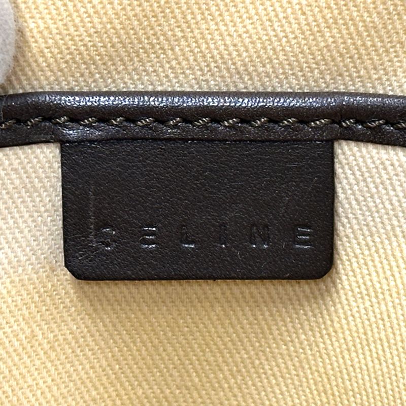 Celine Bag C Blason Handbag Canvas Brown Handle — view 6