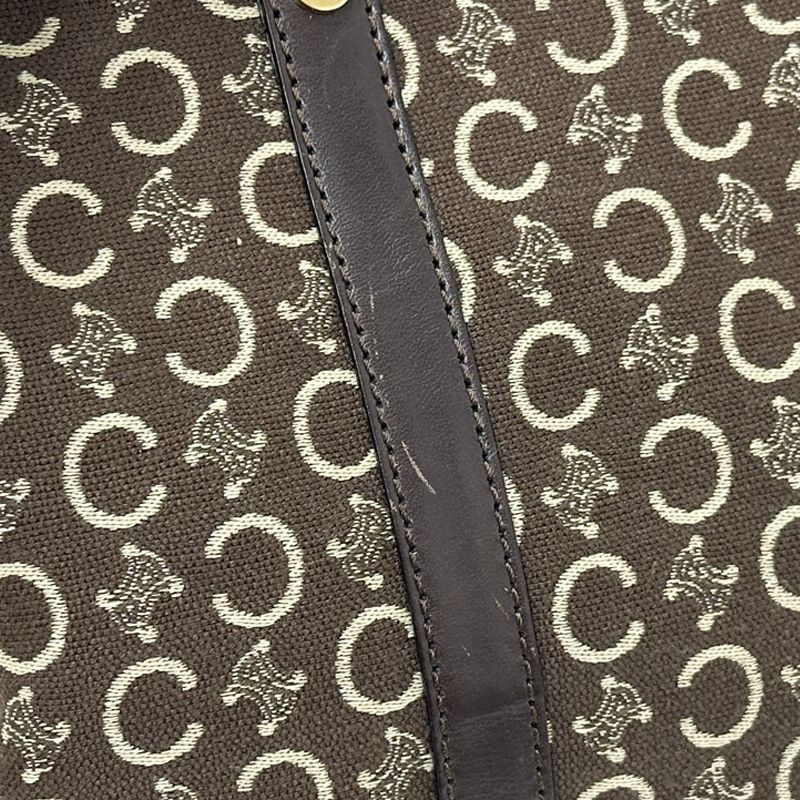 Celine Bag C Blason Handbag Canvas Brown Handle — view 9