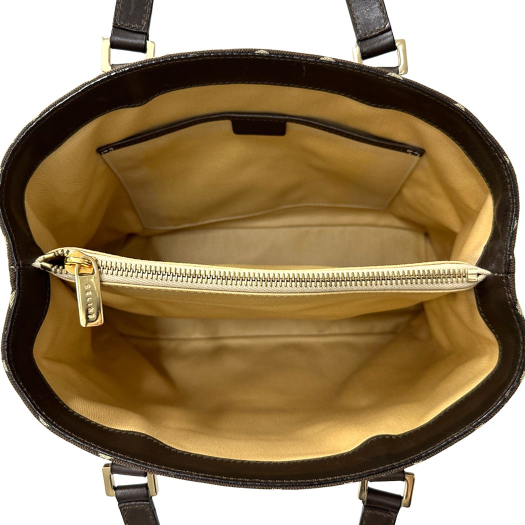 Celine Bag C Blason Handbag Canvas Brown Handle — view 5
