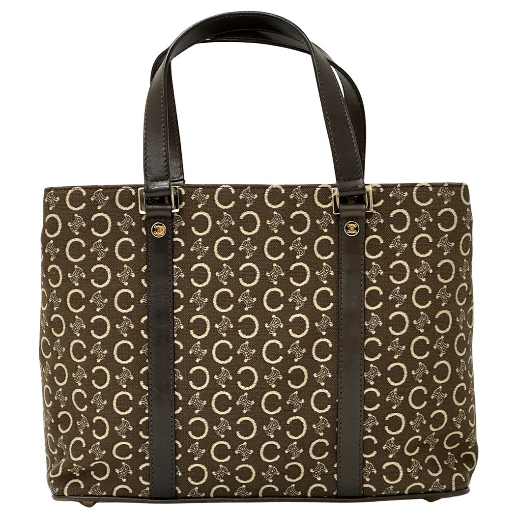 Celine Bag C Blason Handbag Canvas Brown Handle — view 2