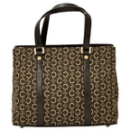 Celine Bag C Blason Handbag Canvas Brown Handle