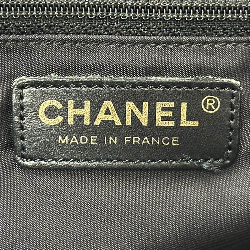 Chanel New Travel Tote PM Nylon Black Gold Shoulder — view 6
