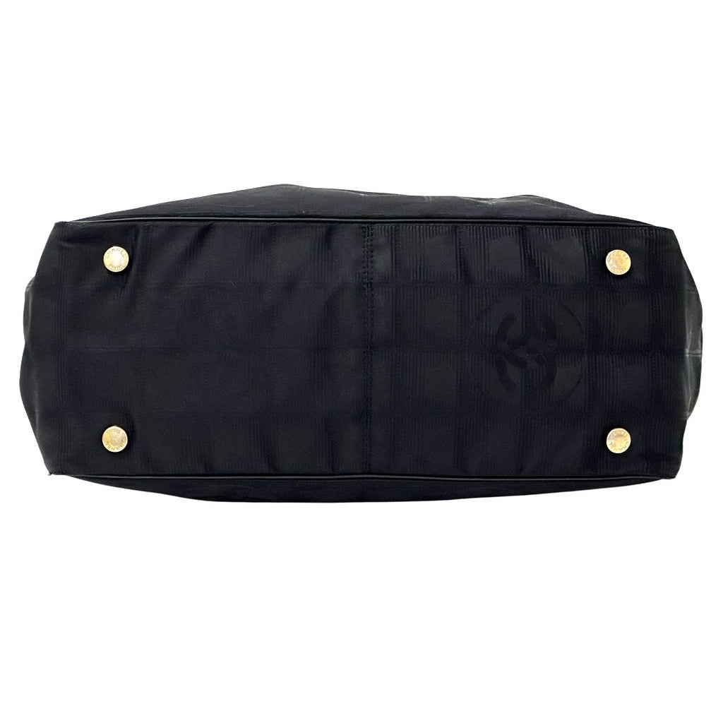 Chanel New Travel Tote PM Nylon Black Gold Shoulder — view 4