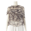 Chanel Coco Camellia Silk Ensemble Camisole Shawl Set Top Gray Black 38