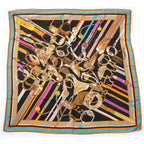 Hermes Carre Geant Cashmere Silk Concours D'etriers Shawl Black Scarf