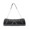 Dior Galiano Era Leather Bondage Chain Shoulder Bag Black