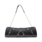 Dior Galiano Era Leather Bondage Chain Shoulder Bag Black