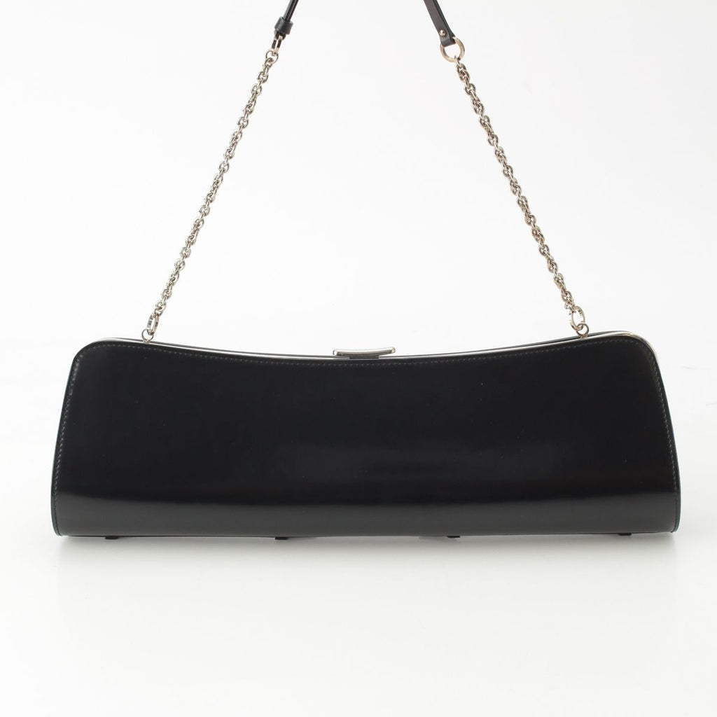 Dior Galiano Era Leather Bondage Chain Shoulder Bag Black