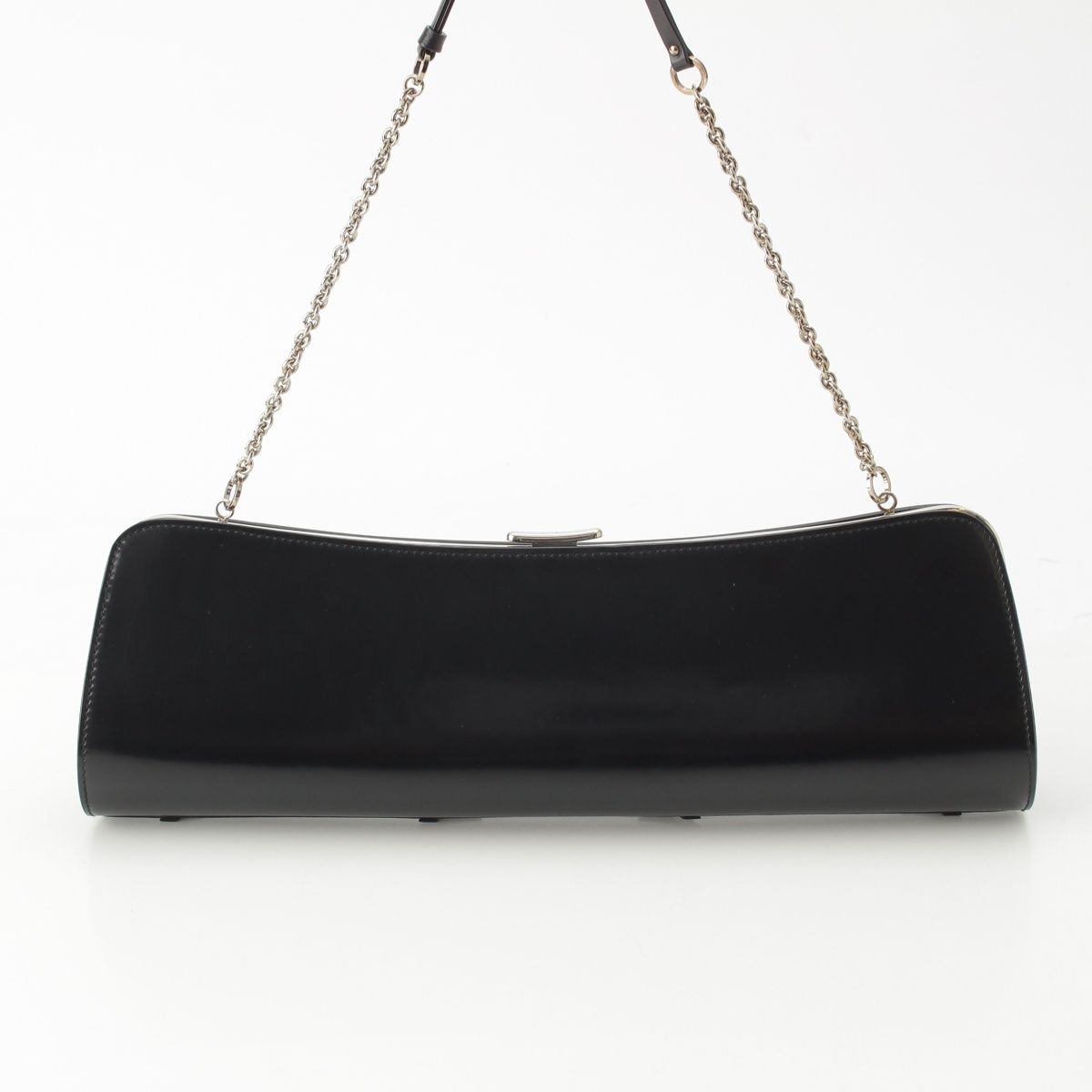 Dior Galiano Era Leather Bondage Chain Shoulder Bag Black