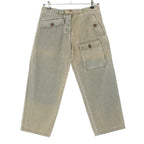Chanel Denim Cropped Cargo Pants Khaki 36